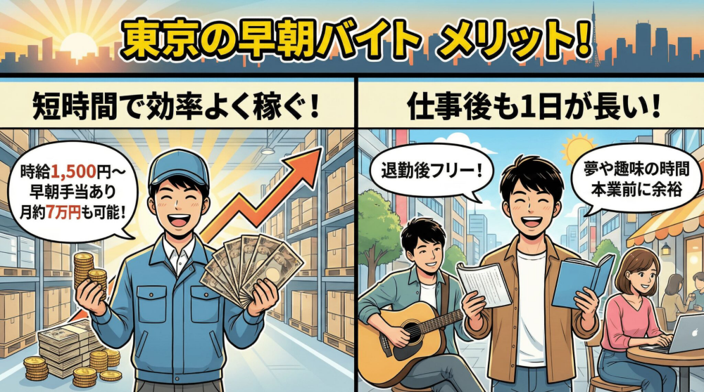 東京の早朝バイトで時間を有効活用するメリット