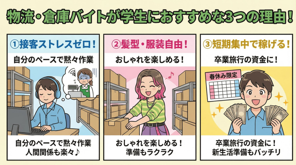 物流や倉庫のバイトが春休みの学生に特におすすめな理由