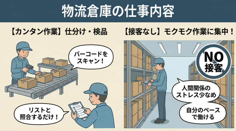 物流倉庫における早朝バイトの主な仕事内容