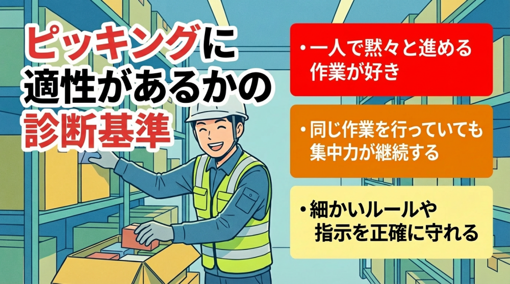 ピッキングに適性があるかの診断基準